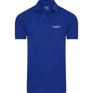 Heren Polo SS met Ballin Est. 2013 Basic Polo Print - Blauw - Maat M