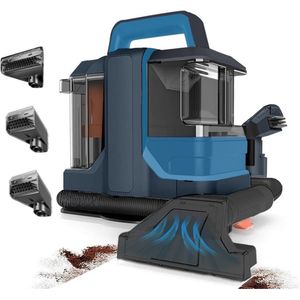 Zylo® Draagbare Vlekkenreiniger - Tapijtreiniger - Vlekkenreiniger - Blauw en Black - 21cm x 44cm x 32cm