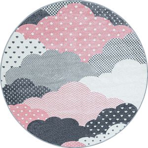 Bambi - Vloerkleed - Roze - 120 cm Rond Ø cm