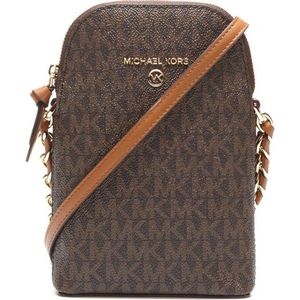 Michael Kors Telefoontasje / Crossbodytas Dames - Leer - Jet Set - Bruin