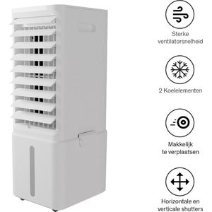 Sinji Air Cooler - Water & Luchtgekoeld - Incl. Koelelementen - LCD Scherm - 11L Waterreservoir - 3 Ventilatie standen - Ventilator Toren - Mobiele Aircooler - Wit