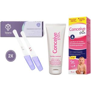 Conceive Plus Glijmiddel + 2 x Zwangerschapstest Telano Premium Midstream