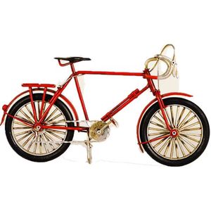 Maddeco - rode racefiets - blikken woondecoratie - blik - fiets - 23 cm lang - hand gemaakt