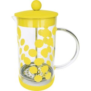 Zak!Designs DotDot Cafetière - Borosilicaatglas - Incl. Anti-slip Bodem - 1 Liter - Geel