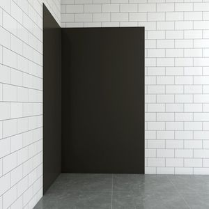Aica B:80xL:120xH:210cm mat zwart aluminium composiet platen , 3 mm dik-Set van 2 douchewandpanelen inclusief profielen-Wandpanelen