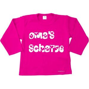 Minifashion - kraamcadeau - babyshower - kraamcadeau - shirt - lange mouwen - Fuchsia - Oma's schatje- maat 56