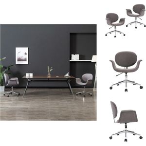 vidaXL Eetkamerstoelen Draaibaar Set van 2 - Lichtgrijs - Afmeting- 67 x 62 x (80 - 87.5) cm - Eetkamerstoel