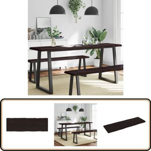 vidaXL Tafelblad Eikenhout - Donkerbruin - 180x60 cm Tafelblad Eikenhout - Eettafelblad - Tafelbladen Vervangen - Salontafelblad - Eetkamerset