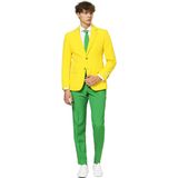 OppoSuits | Green and Gold | Mannen Kostuum | Meerkleurig | Carnaval | Maat 54