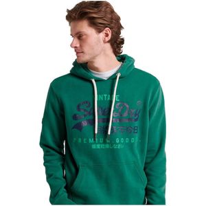 Superdry Classic Vintage Logo Heritage Capuchon Groen M Man