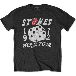 The Rolling Stones - Dice Tour '72 Heren T-shirt - Eco - S - Zwart