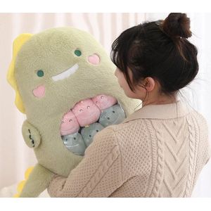 Dino Knuffel 50 cm - 6 Kleine Dinosaurussen - Pluche Kussen - Kawaii - Knuffeldier - Knuffelvriend - Kinderspeelgoed - Schattige Dierenknuffel - Slaapknuffel - Verjaardagscadeau Kind - Dinosaurus - Kerstcadeau - Sinterklaas Cadeautjes