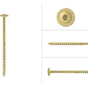 Wovar Tellerkopschroeven gecoat voor eiken en garapa hardhout 8 x 160 mm | Doos 50 Stuks