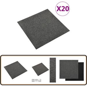 vidaXL Tapijttegels 20 stuks antraciet 50x50 cm PP Vloertegels - Antraciet Vloertegels - Tapijttegels - PVC Vloertegels - Vloerbekleding