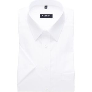 ETERNA comfort fit overhemd - korte mouw - poplin heren overhemd - wit - Strijkvrij - Boordmaat: 41