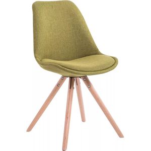 In And OutdoorMatch Bezoekersstoel Dante - Groene stoffen stoel - Set van 1 - Met rugleuning - Vergaderstoel - Zithoogte 45cm