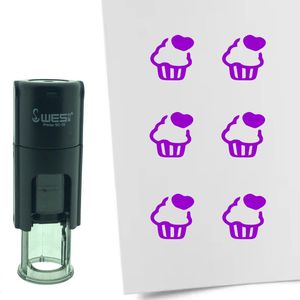 CombiCraft Stempel Cupcake 10mm rond - paarse inkt