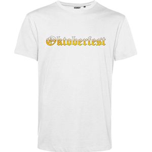 T-shirt Oktoberfest bier | Oktoberfest dames heren | Lederhosen man | Foute party | Wit | maat XS