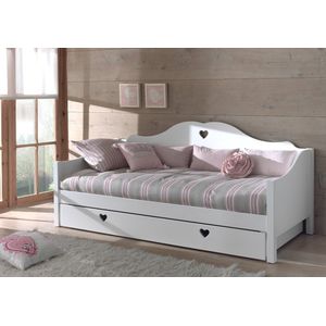 LUCEVI - Amori Kajuitbed + Rolbed - Wit - 90x200 cm