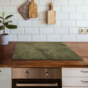 Inductiebeschermer groen beton | 70 x 52 cm | Keukendecoratie | Bescherm mat | Inductie afdekplaat