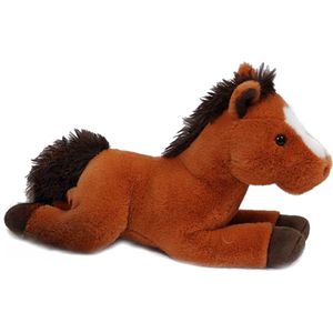 Pia soft Toys Knuffeldier lopend Paard - zachte pluche stof - premium kwaliteit knuffels - lichtbruin - 35 cm - Paarden