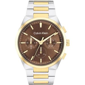 Calvin Klein CK25200442 DISTINGUISH Heren Horloge - Mineraalglas - Staal - Zilverkleurig - 44 mm breed - Quartz - Vouw/Vlindersluiting