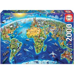 World Landmarks Globe (2000 stukjes) - Educa Puzzle