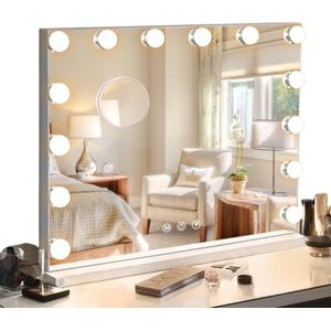 Equivera Hollywood Spiegel Met Verlichting - Make Up Spiegel - Hollywood Spiegel - Hollywood Mirror - Visagie Spiegel - Vanity Spiegel