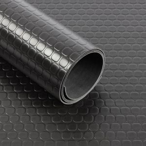 etm Rubber loper - Rubbermat - Square - 2 mm - Zwart - 120 x 450 cm