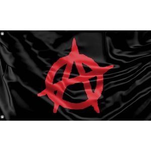 Anarchie Vlag 150x90CM - Anarchy Flag - Anarchistisch - Rood Zwart - Flag Polyester