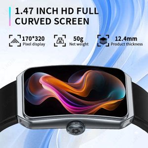 2025 Nieuwe 1.47"" HD Smartwatch - Gebogen Scherm, Bluetooth Oproepen, AI Voice, Fitness Tracker, Smart Horloge voor Mannen en Vrouwen, Compatibel met Android en iOS