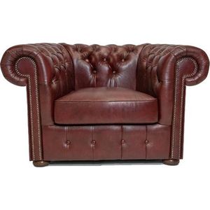 Chesterfield Fauteuil Class Leer | Cloudy Rood | 2 tot 4 weken levertijd