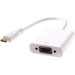 Mini HDMI naar VGA + 3,5mm Jack & Micro USB adapter / wit - 0,15 meter