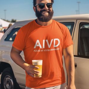 Oranje Koningsdag WK & EK T-shirt - Maat S - AIVD Altijd In Voor Drankjes - Heren Feestkleding & Carnavalskleding