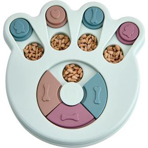 Honden Puzzel- Honden Speelgoed- Interactief- Honden Intelligentiespel- Geheugentrainer- Interactieve Hondenpuzzel vulbaar met snacks -Blauw