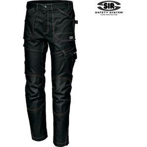 SIR SAFETY GEMINI Werkbroek Zwart - 4-weg Stretch Inzetstukke Versterkte met CORDURA® Werkbroek met Multifunctionele Praktische Zakken - Slijtvast Materiaalen - Bi-Stretch Stof - Slijtvaste Verstevigingen