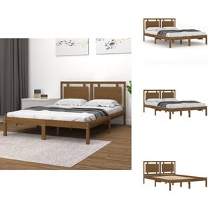 vidaXL Bedframe - Bedframes - Tweepersoonsbed - Bed - Bedframe massief hout honingbruin 200x200 cm