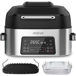 CHEFREE - 6-in-1 Multicooker - 6L - Rookloos Airfryen & Grillen - Energieklasse A++