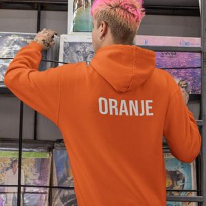 Oranje EK WK Koningsdag Hoodie met tekst Oranje Back (MAAT XXL - UNISEKS FIT) | Oranje kleding / truien | WK & EK Feestkleding