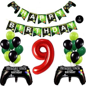Snoes Mega Game Gamers Helium Verjaardags Ballonnen Feestdecoratie Red Cijfer Ballon nr 9