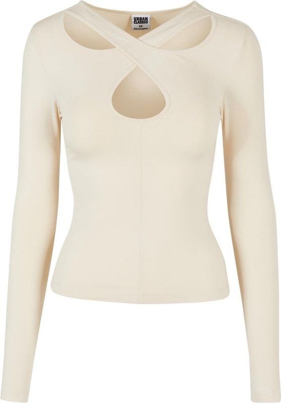 Urban Classics - Crossed Cut Out Longsleeve top - Ivoorkleurig