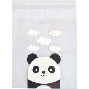 Fako Bijoux® - Cellofaan Zakjes - 100x Transparante Uitdeelzakjes - Cellofaan Plastic Traktatie Kado Zakjes - Snoepzakjes - Panda - 10x10cm