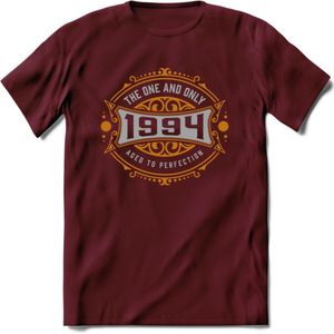 1994 The One And Only T-Shirt | Goud - Zilver | Grappig Verjaardag  En  Feest Cadeau | Dames - Heren | - Burgundy - XL