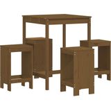 vidaXL - 5-delige - Tuinbarset - massief - grenenhout - honingbruin