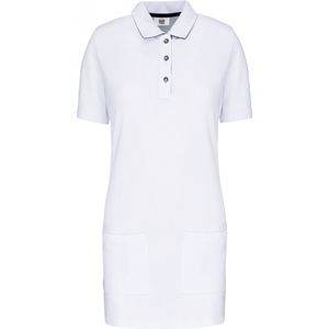 Polo Dames S WK. Designed To Work Kraag met knopen Korte mouw White / Navy 95% Katoen, 5% Elasthan