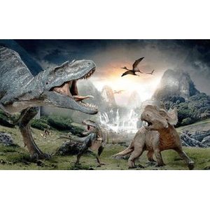 Gordijnen - Dinosaurus - Dino - Dinosaurussen - kant en klaar - verduisterend - twee delen - 150x150 cm