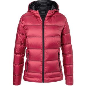 James and Nicholson Dames/dames Hooded Down Jacket (Rood/zwart)