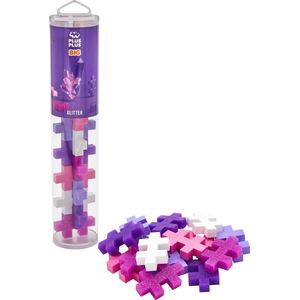 Plus-Plus - BIG Glitter Tube - Constructiespeelgoed - Set Met Bouwstenen - 15 Delige Bouwset - Bouwspeelgoed - Vanaf 3 Jaar