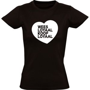 Wees loyaal, Koop lokaal  Heren t-shirt | winkels | winkeliers | ondernemers | bedrijf | kado | Zwart