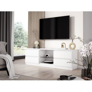 Meubel Square - TV meubel TOLUCA - Mat Wit - TV kast met 4 laden